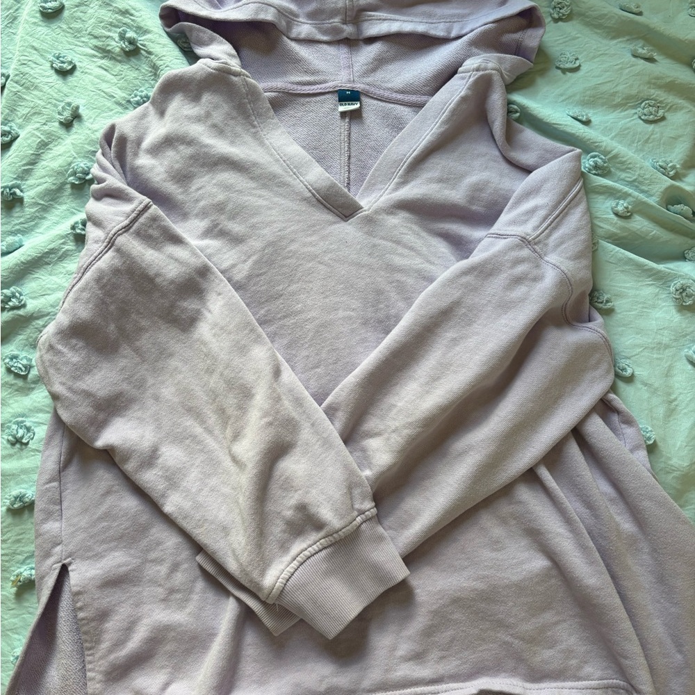 Light Lavender V-Neck Hoodie